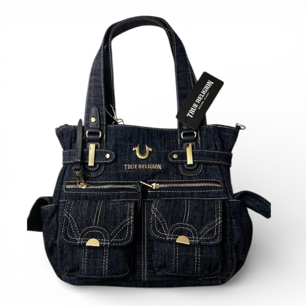 True Religion Dark Blue Denim Shoulder Bag